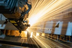 industrial tools in action causing sparks