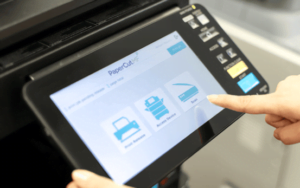 photocopier panel showing papercut mf