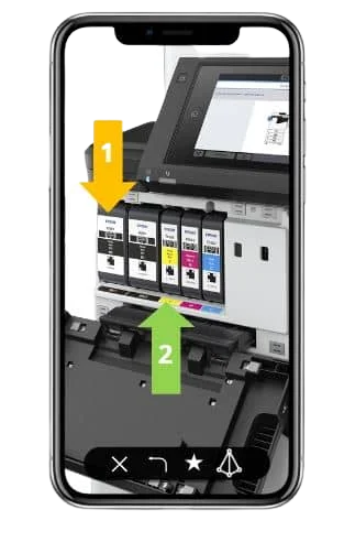 photocopier repair services augmented reality mobile phone image using augmented reality to point to photocopier printer inks