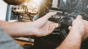 photocopier being repaired