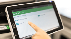 photocopier screen showing PaperCut MF software