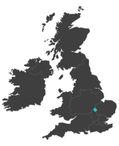 united kingdom map highlighting bedford