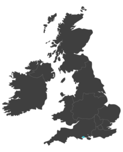 united kingdom map highlighting Bournemouth, Christchurch and Poole