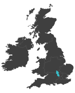 united kingdom map highlighting buckinghamshire