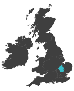 united kingdom map highlighting cambridgeshire