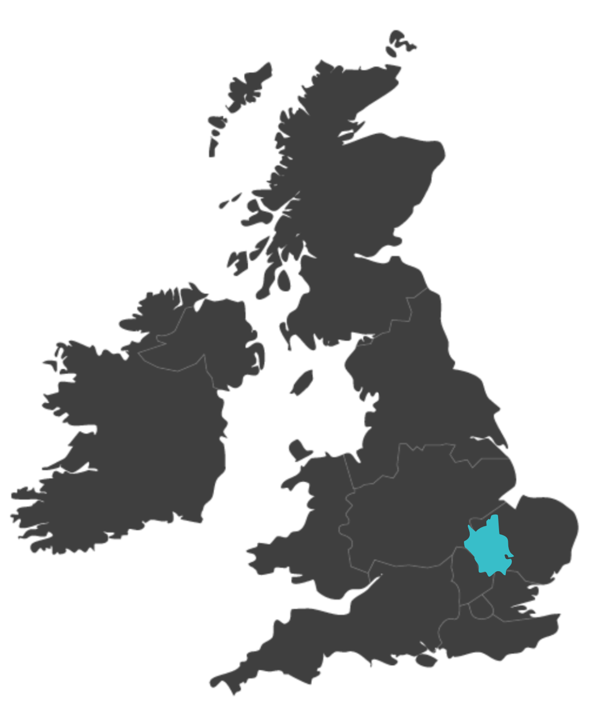 Cambridgeshire united kingdom map highlighting cambridgeshire