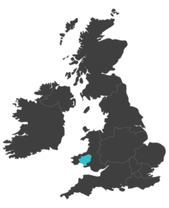 united kingdom map highlighting Carmarthenshire