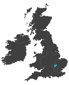 united kingdom map highlighting Central Bedfordshire
