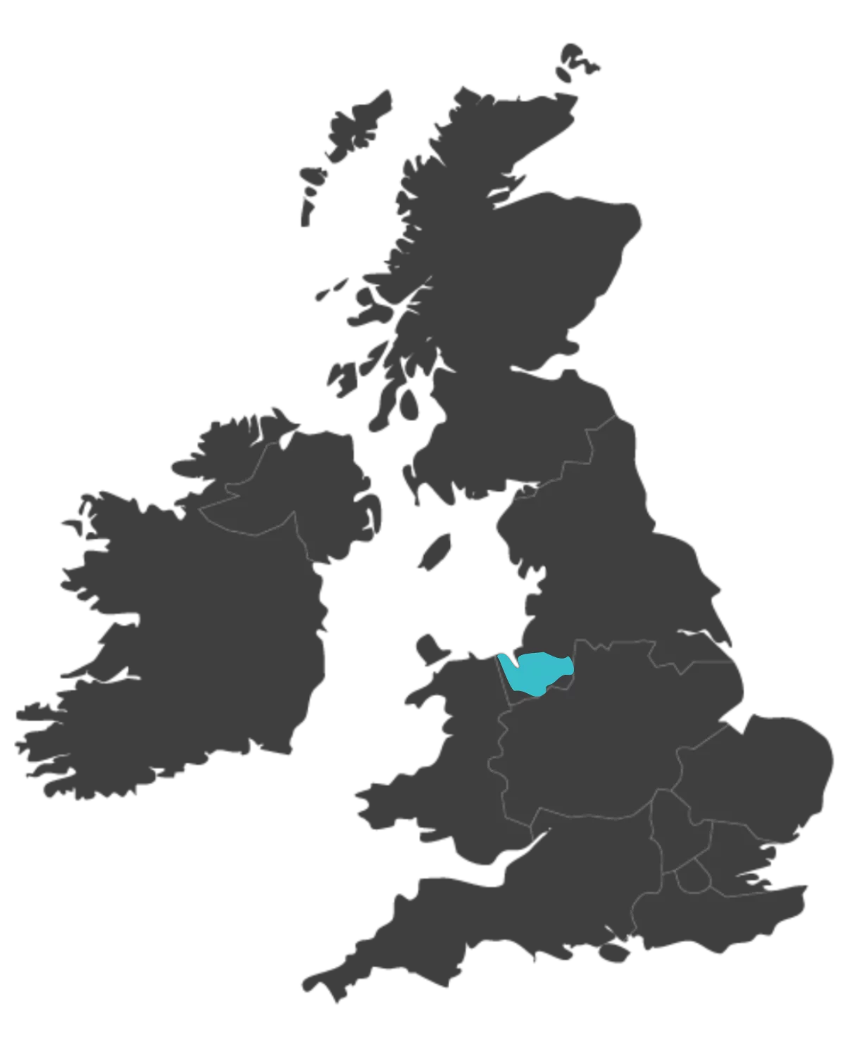 united kingdom map highlighting cheshire