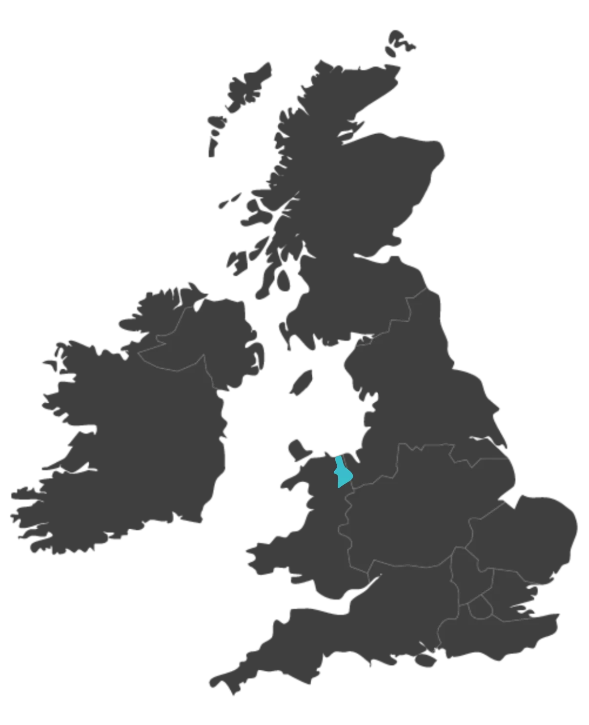 united kingdom map highlighting Denbighshire