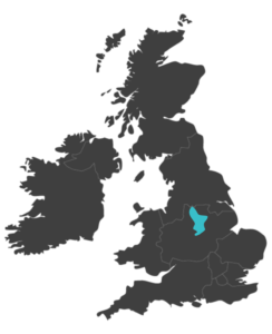 united kingdom map highlighting Derbyshire