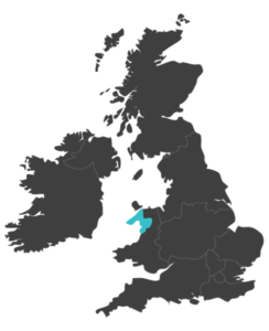 united kingdom map highlighting Gwynedd