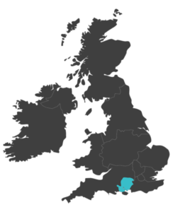 united kingdom map highlighting Hampshire