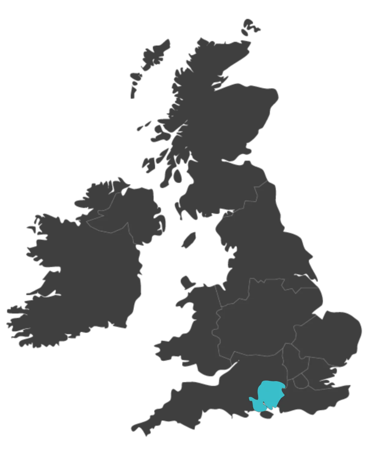 united kingdom map highlighting Hampshire