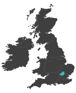 united kingdom map highlighting Hertfordshire