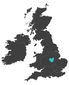 united kingdom map highlighting Leicestershire