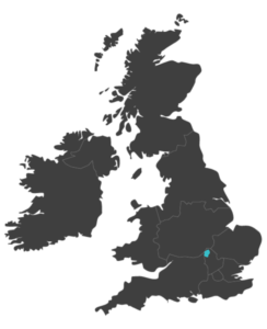 united kingdom map highlighting milton keynes