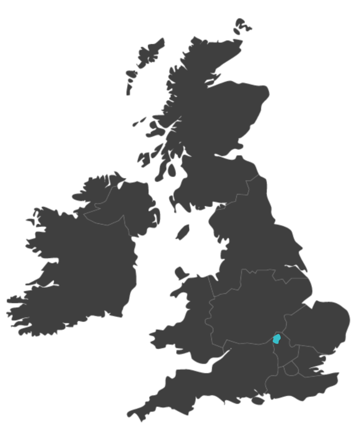 Milton Keynes united kingdom map highlighting milton keynes