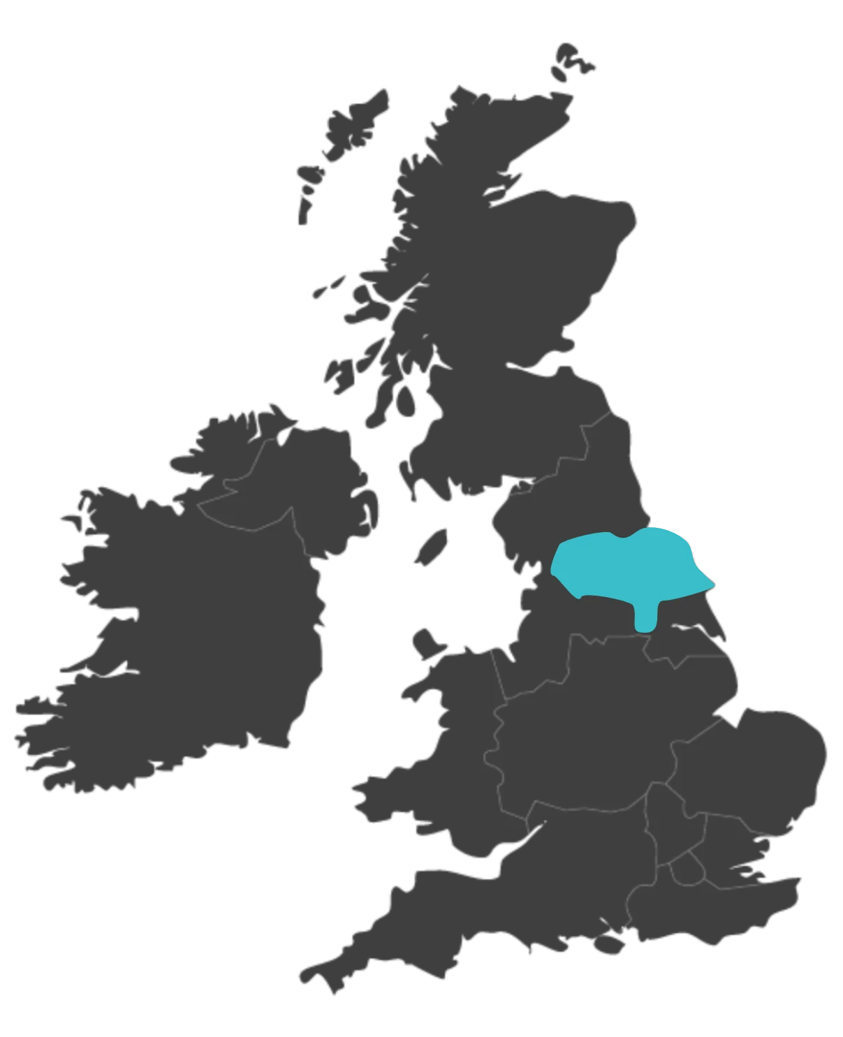 North Yorkshire united kingdom map highlighting North Yorkshire