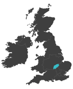 united kingdom map highlighting Northamptonshire