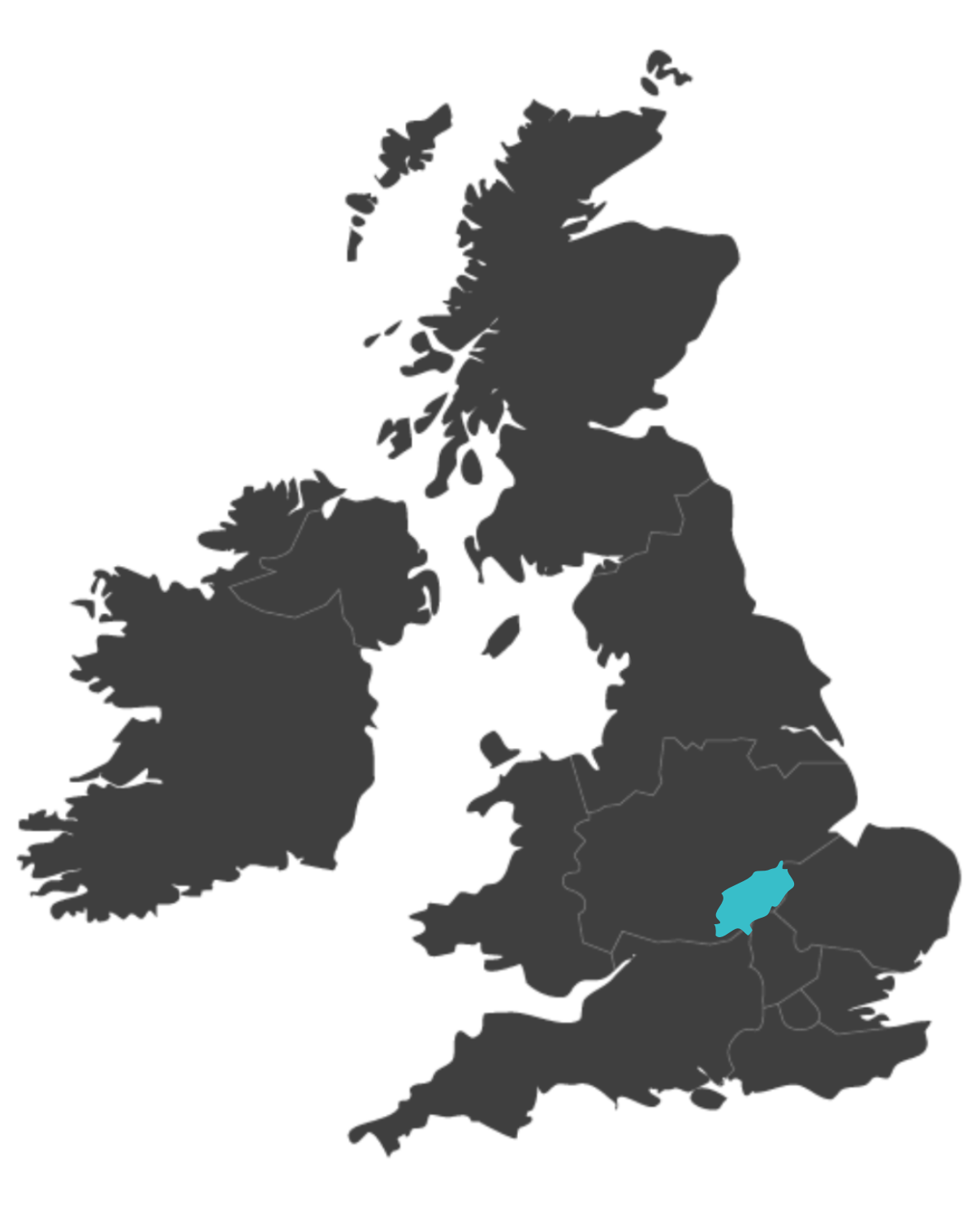 Northamptonshire united kingdom map highlighting Northamptonshire