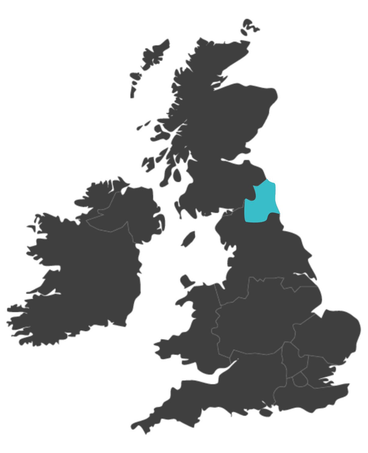 Northumberland united kingdom map highlighting Northumberland