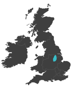 united kingdom map highlighting Nottinghamshire