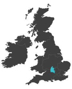 united kingdom map highlighting oxfordshire