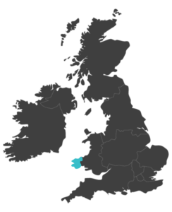 united kingdom map highlighting Pembrokeshire