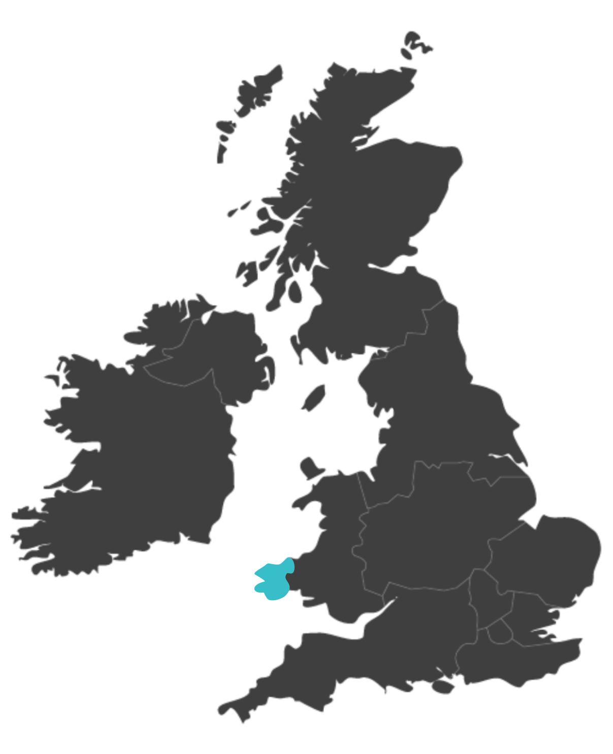 Pembrokeshire united kingdom map highlighting Pembrokeshire
