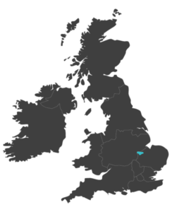 united kingdom map highlighting Peterborough