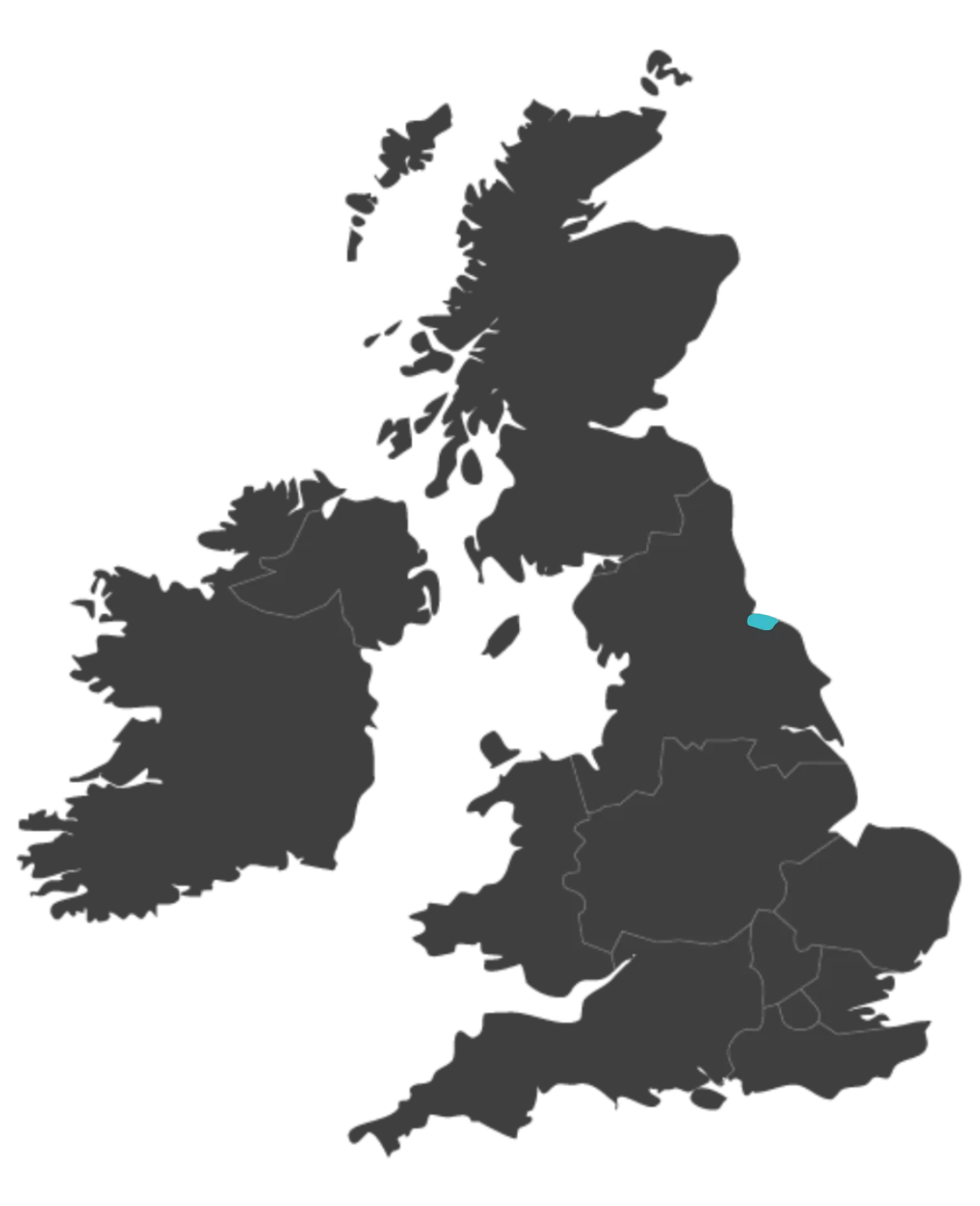 Redcar and Cleveland united kingdom map highlighting Redcar and Cleveland