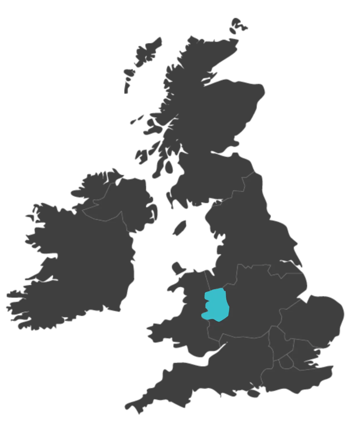 Shropshire united kingdom map highlighting shropshire