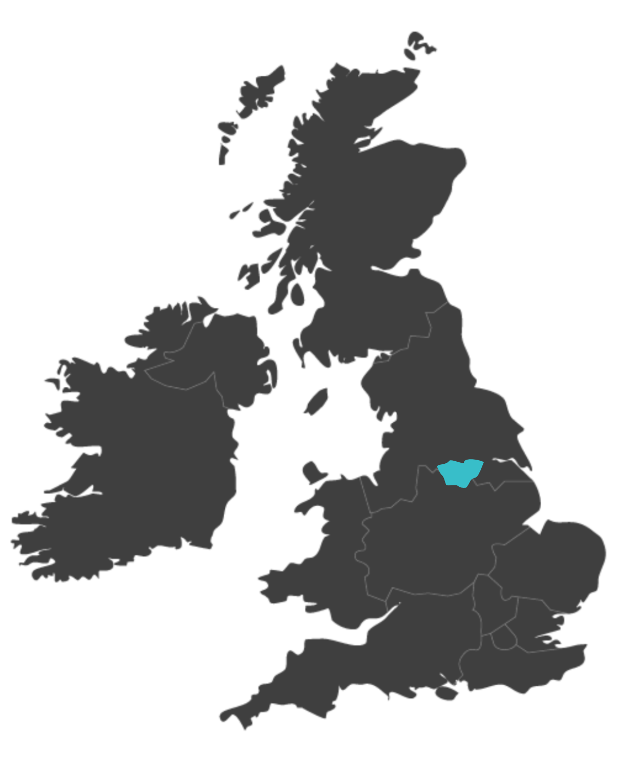 South Yorkshire united kingdom map highlighting south yorkshire