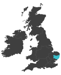 united kingdom map highlighting Suffolk
