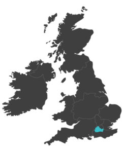 united kingdom map highlighting Surrey