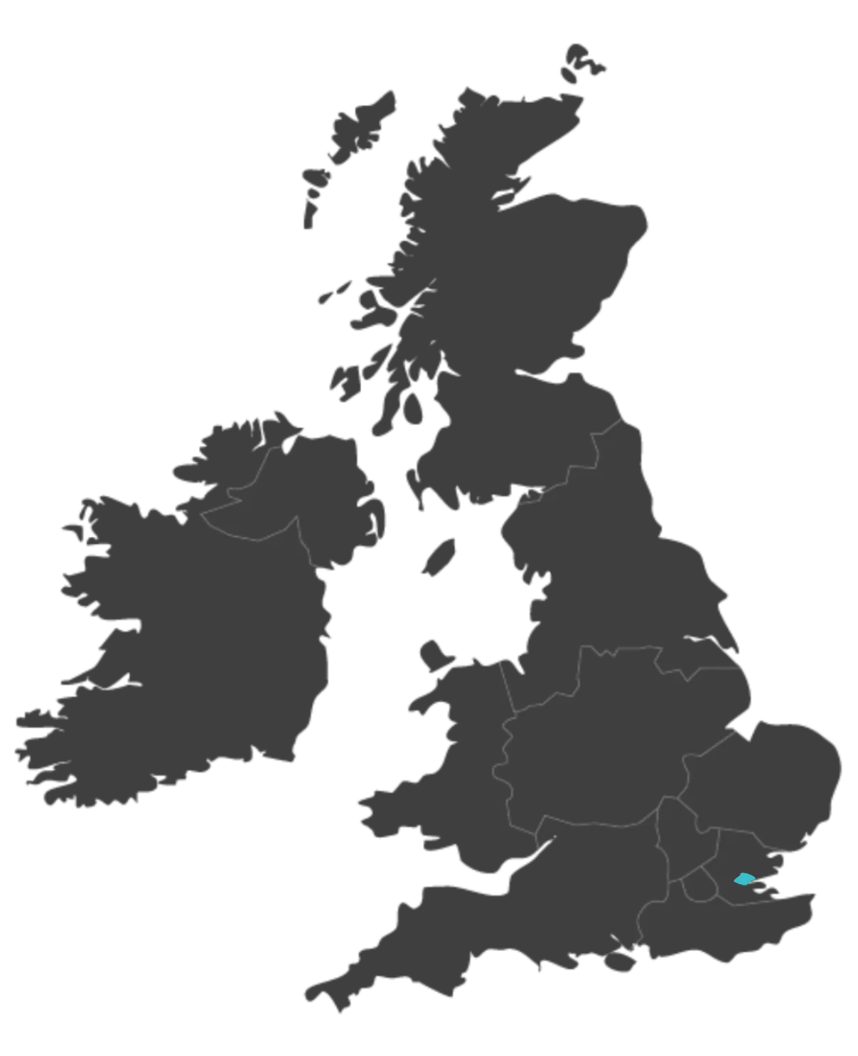 united kingdom map highlighting Thurrock