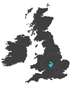 united kingdom map highlighting Warwickshire