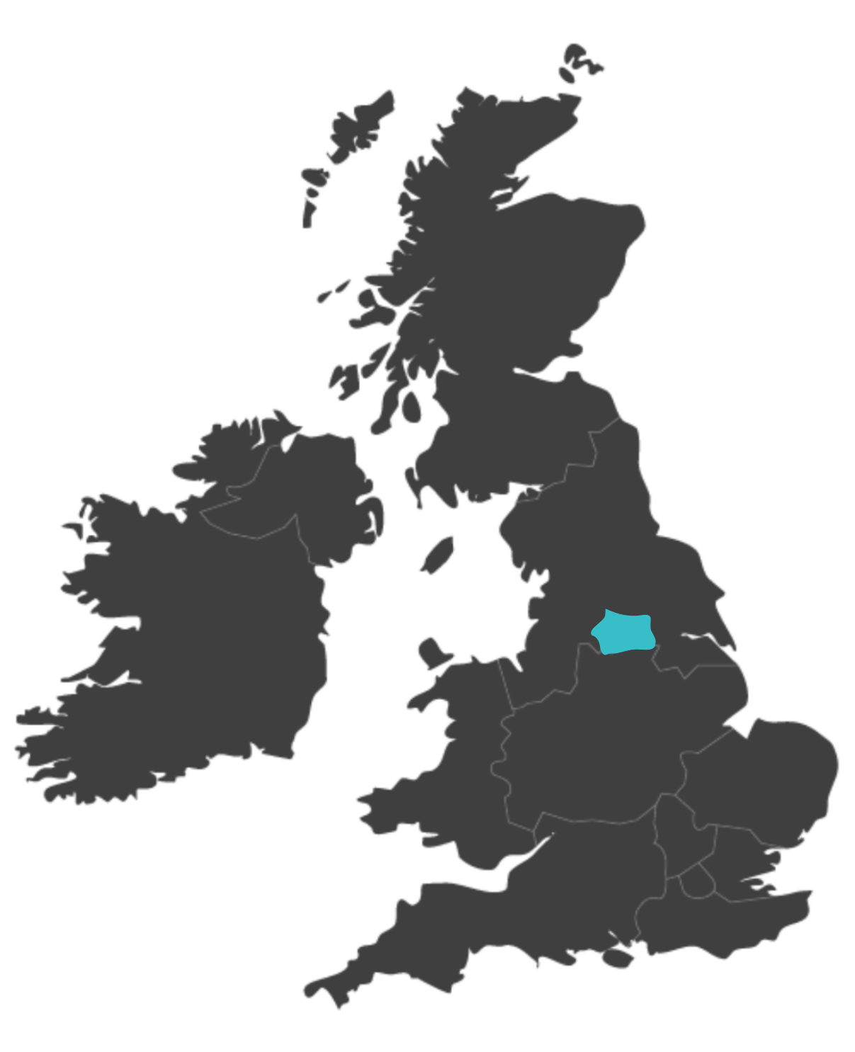 West Yorkshire united kingdom map highlighting west yorkshire