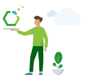 graphic of a person holding the papercut hive logo